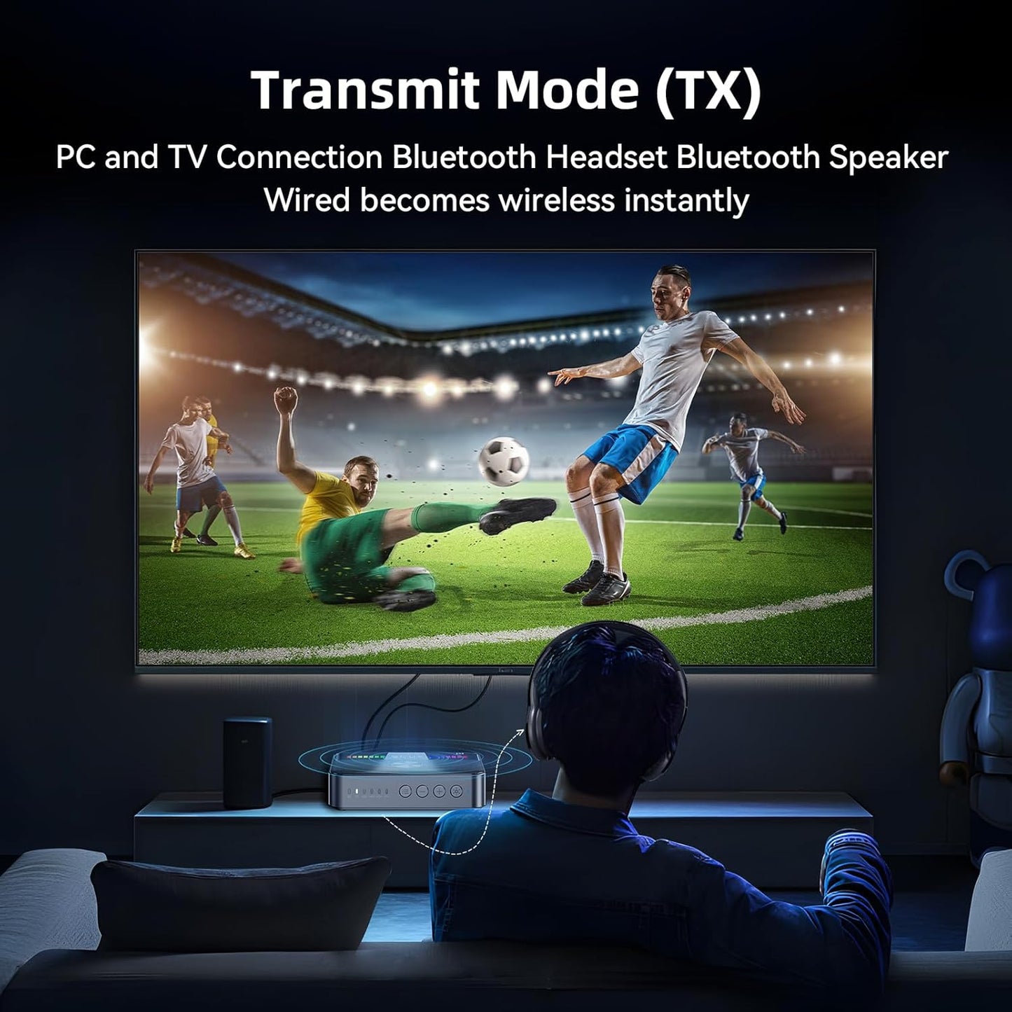 M13 RGB Bluetooth 5.3 Audio Receiver Transmitter, Bluetooth Audio Adapter for Old Home Stereo/Speakers TV with Display, USB, RCA, 3.5Mm AUX, DAC, Coaxial, Optical