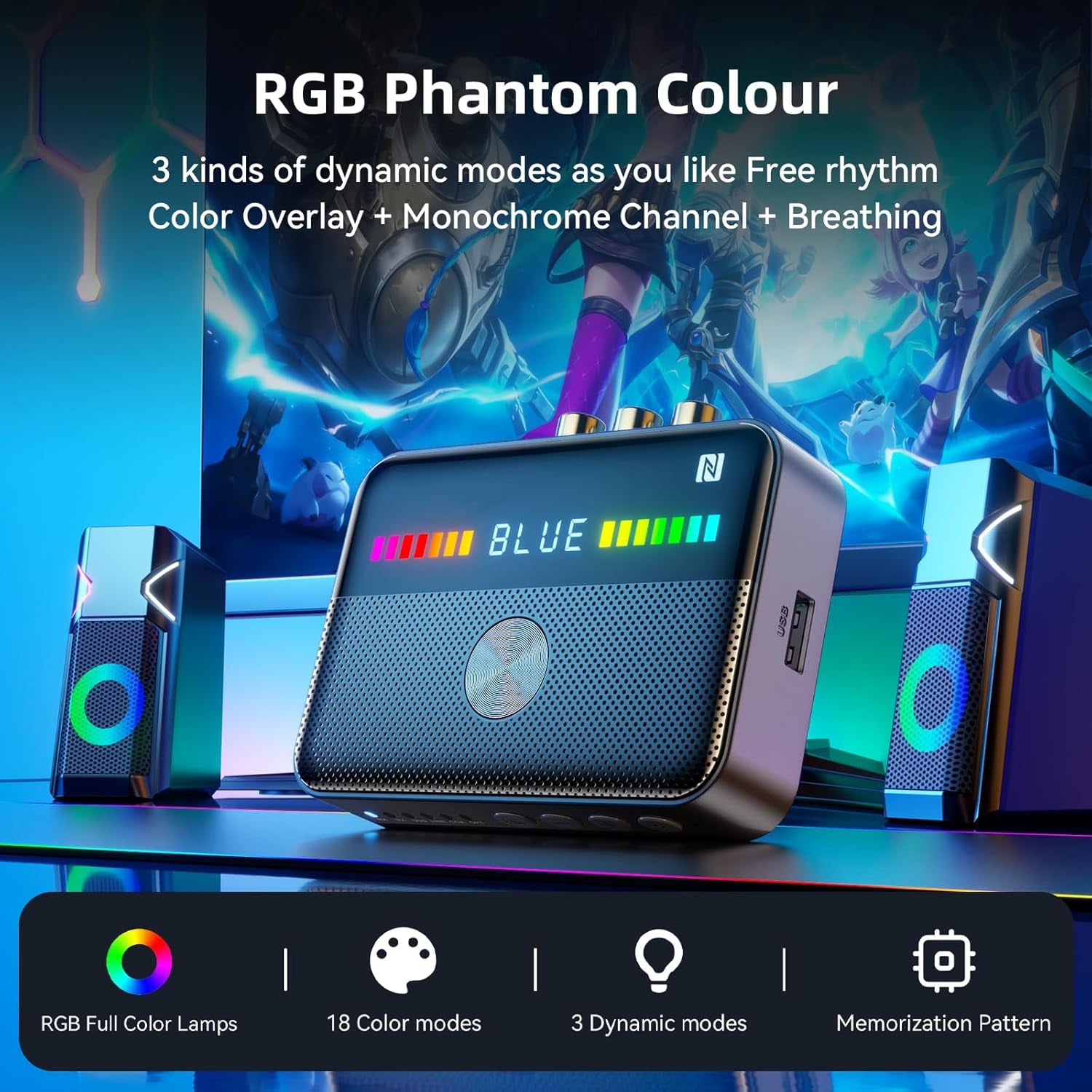 M13 RGB Bluetooth 5.3 Audio Receiver Transmitter, Bluetooth Audio Adapter for Old Home Stereo/Speakers TV with Display, USB, RCA, 3.5Mm AUX, DAC, Coaxial, Optical