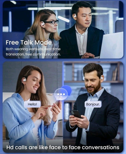 AI Translation Earbuds Real-Time 164 Language Translator 80H Playtime Wireless